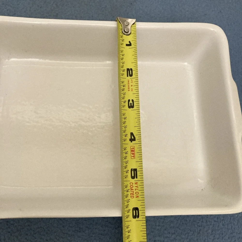 R.H. Macy & Co. Set of 2 White Patterned Stoneware Baking Dishes  8